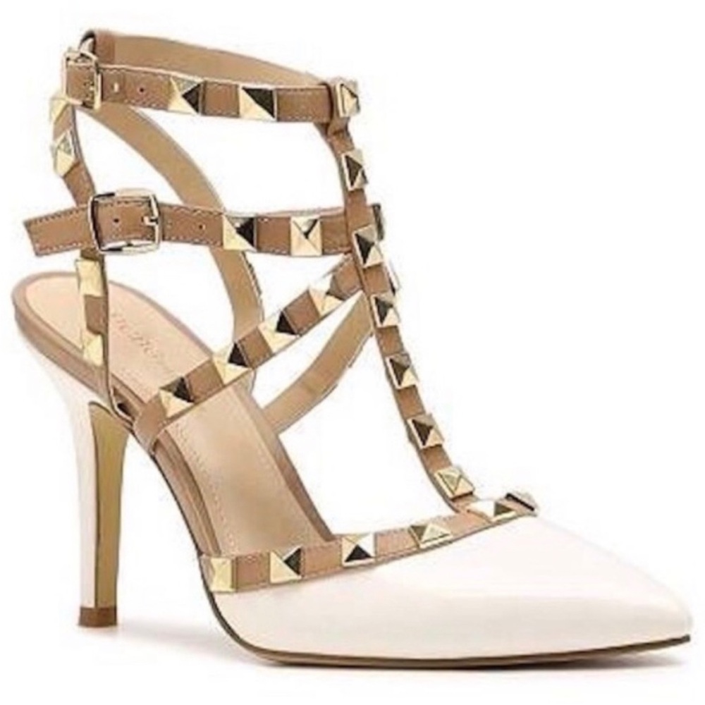 BCBGeneration White Studded Pumps